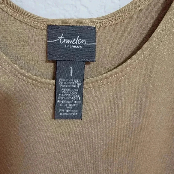 Chico's Travelers Gold Shimmer Tank Top - Picture 3 of 4